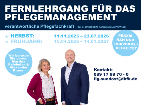 Der neue Fernlehrgang Pflegedienstleitung beginnt am 11.11.2025!